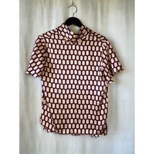 Zara Peach Retro Pattern Blouse